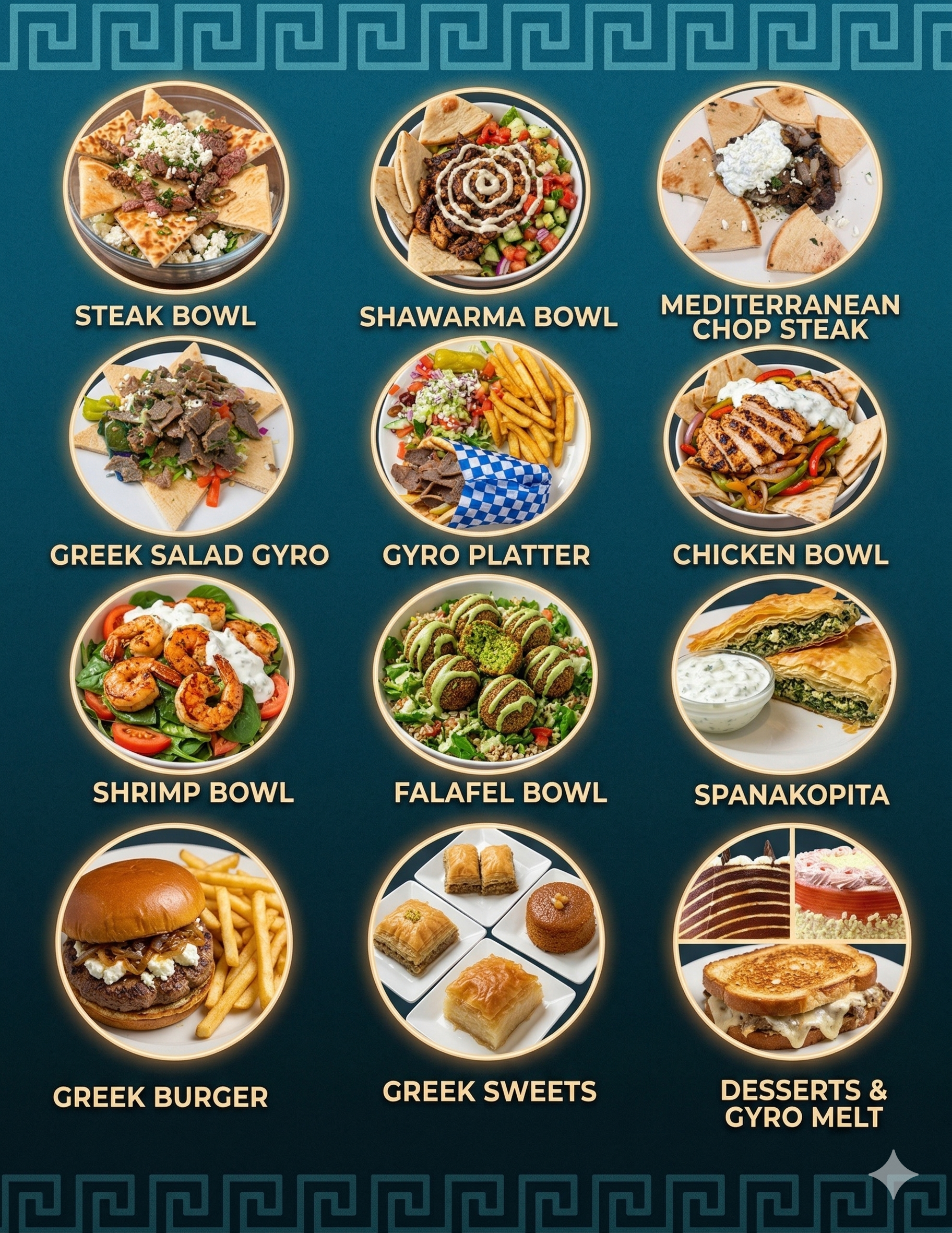 Olympia Gyros menu items